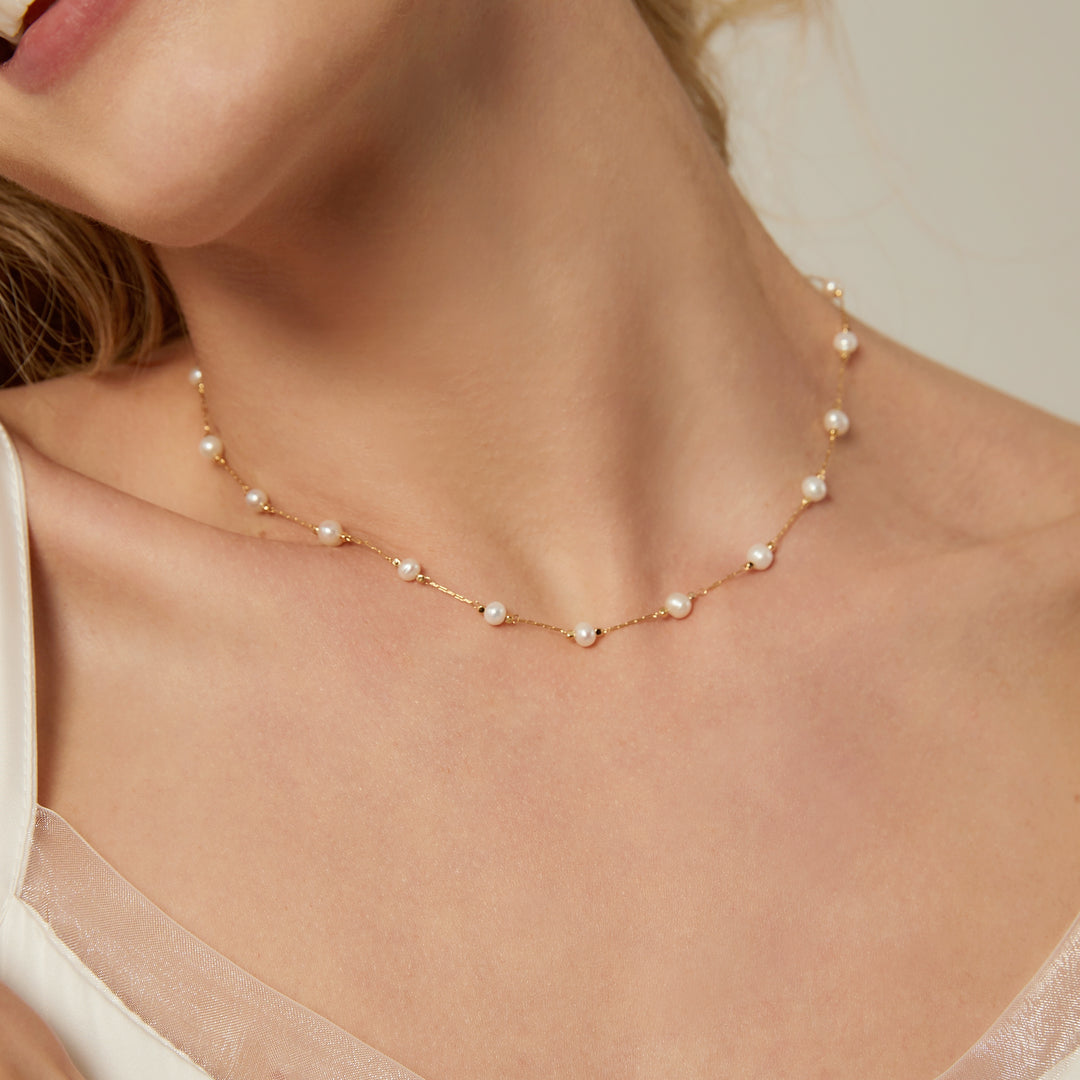 Dainty Natural Freshwater Pearl Necklace