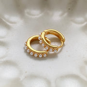Tiny Pearl Hoop Earrings