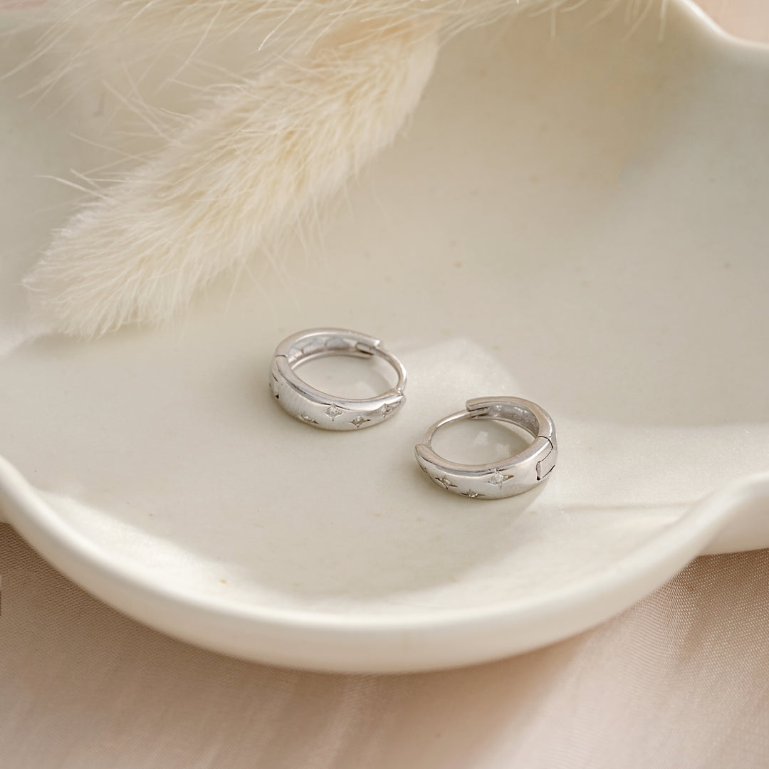 Star Diamond Hoop Earrings
