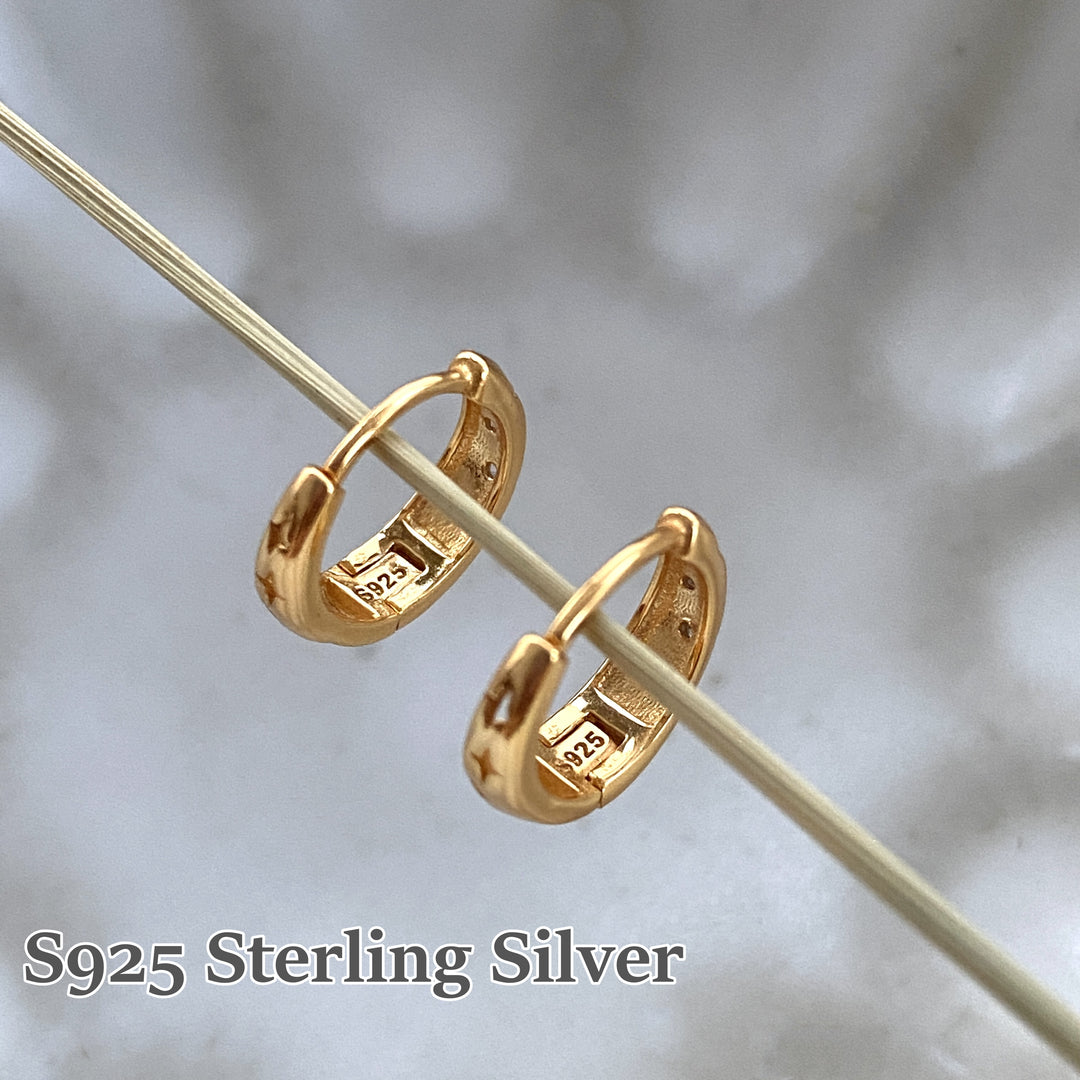 Star Diamond Hoop Earrings